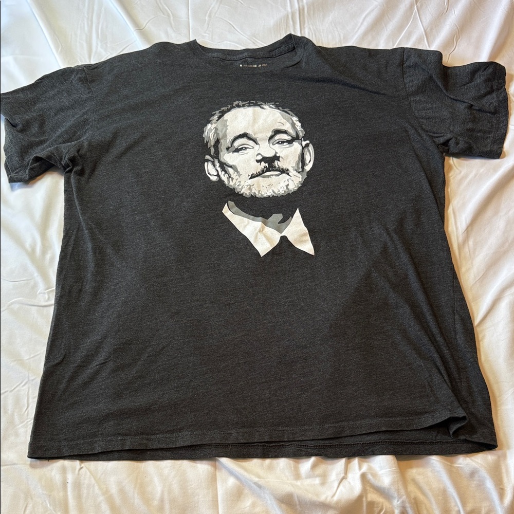 Chive Tees Bill Murray Men's Graphic T-Shirt in Charcoal Gray Size XL